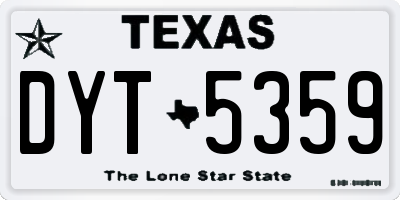 TX license plate DYT5359