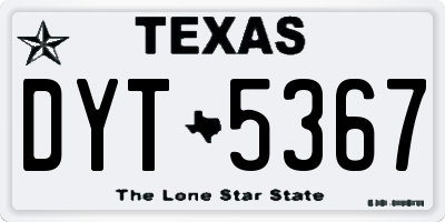 TX license plate DYT5367