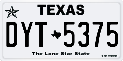 TX license plate DYT5375