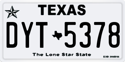 TX license plate DYT5378