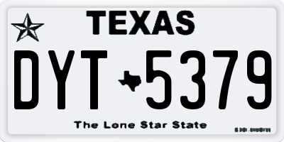 TX license plate DYT5379