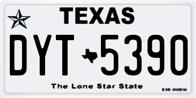 TX license plate DYT5390