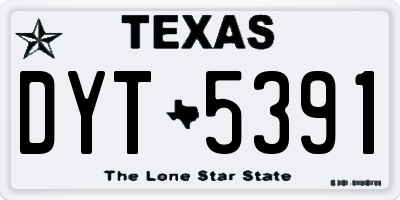 TX license plate DYT5391