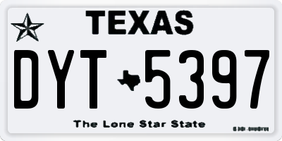 TX license plate DYT5397