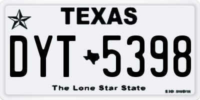 TX license plate DYT5398