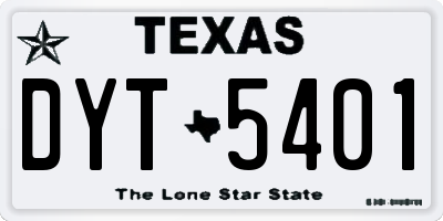 TX license plate DYT5401