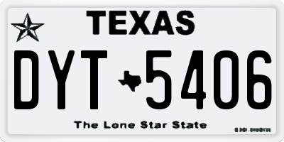 TX license plate DYT5406