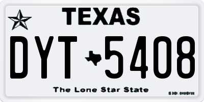 TX license plate DYT5408