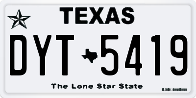 TX license plate DYT5419
