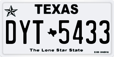 TX license plate DYT5433