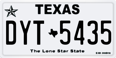 TX license plate DYT5435