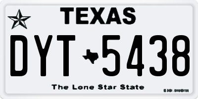 TX license plate DYT5438