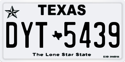 TX license plate DYT5439