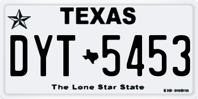 TX license plate DYT5453