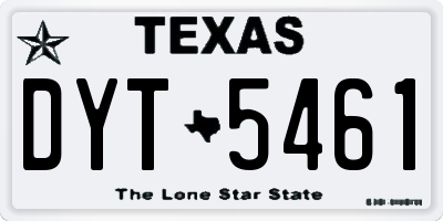 TX license plate DYT5461