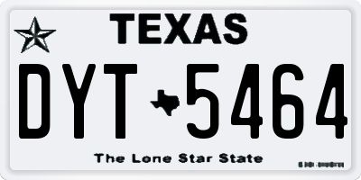 TX license plate DYT5464