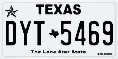 TX license plate DYT5469