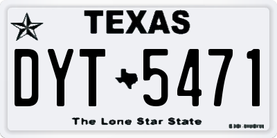 TX license plate DYT5471