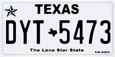 TX license plate DYT5473