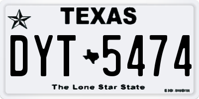 TX license plate DYT5474
