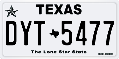 TX license plate DYT5477