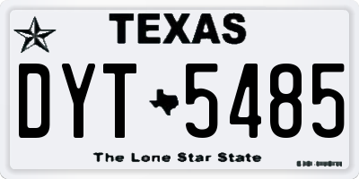TX license plate DYT5485
