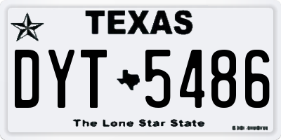 TX license plate DYT5486
