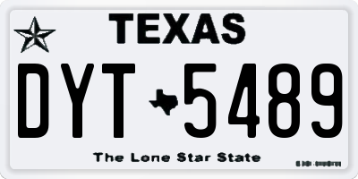 TX license plate DYT5489