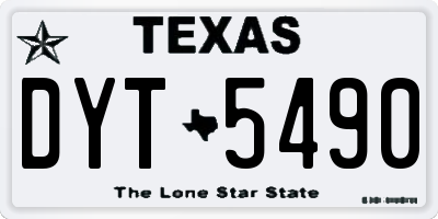 TX license plate DYT5490