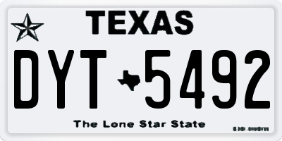 TX license plate DYT5492
