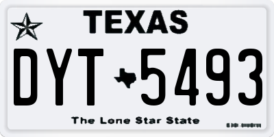 TX license plate DYT5493