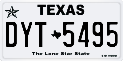 TX license plate DYT5495