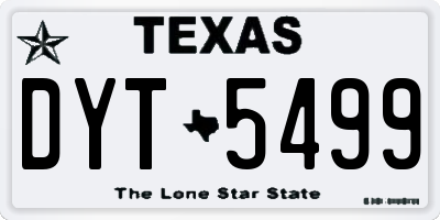 TX license plate DYT5499