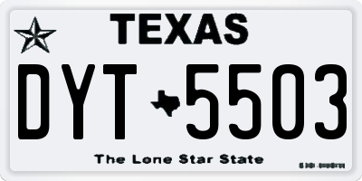 TX license plate DYT5503