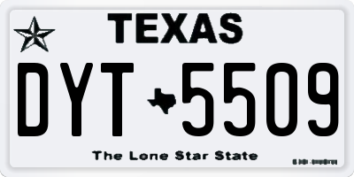 TX license plate DYT5509
