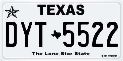 TX license plate DYT5522