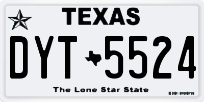 TX license plate DYT5524