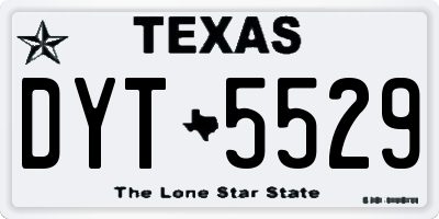 TX license plate DYT5529