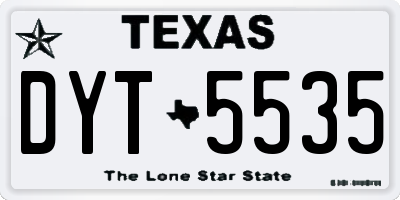TX license plate DYT5535
