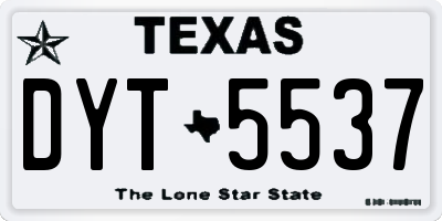TX license plate DYT5537