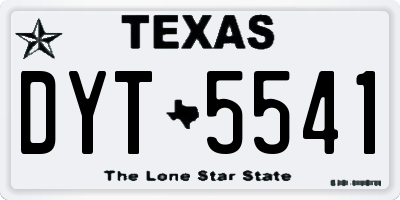 TX license plate DYT5541