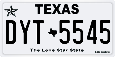 TX license plate DYT5545