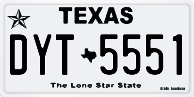 TX license plate DYT5551