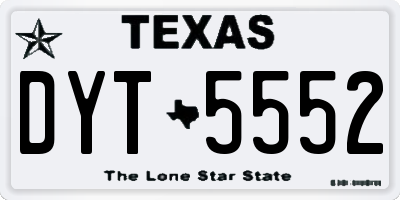 TX license plate DYT5552