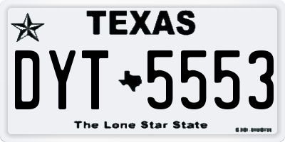 TX license plate DYT5553