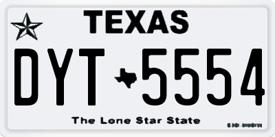 TX license plate DYT5554