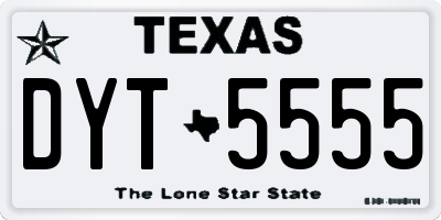 TX license plate DYT5555
