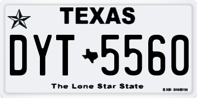 TX license plate DYT5560