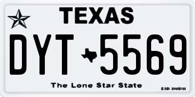 TX license plate DYT5569