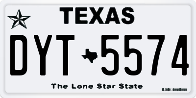 TX license plate DYT5574